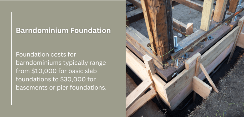 Barndominium foundation costs in Idaho range from $10,000 to $30,000, ensuring stability across diverse terrains.