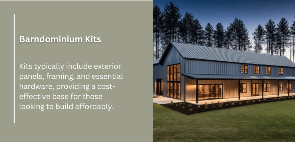 Image of multiple barns showcasing various designs and styles, highlighting the concept of barndominiums and their affordability.