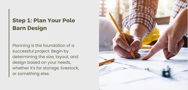  Image of a blueprint for a pole barn design, illustrating layout and dimensions for effective planning and construction.