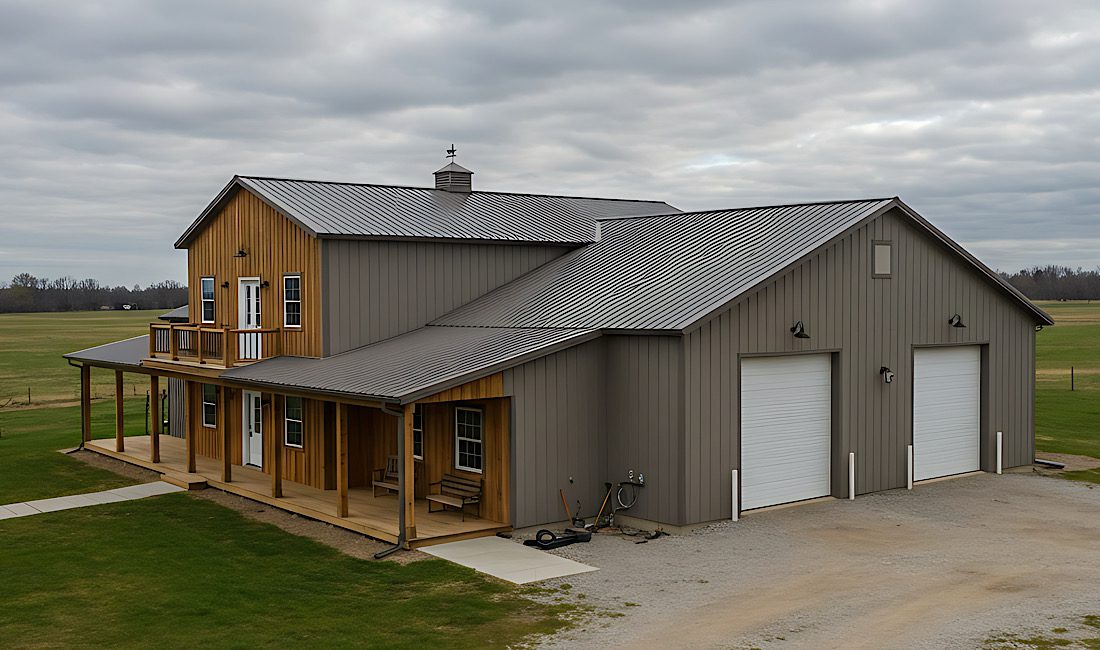 Rural barndominium home with large yard in Idaho