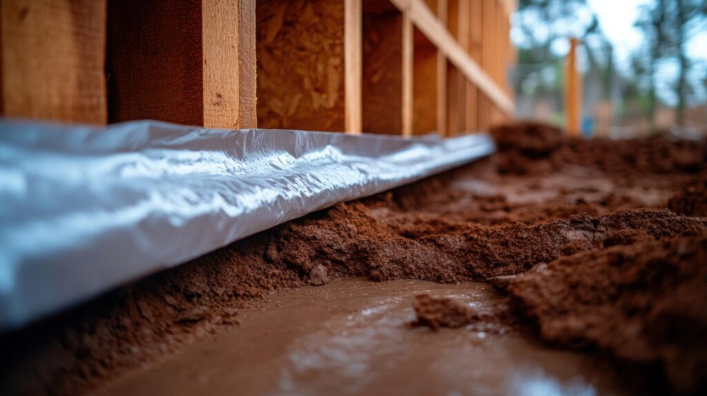 A close up of a house with a plastic cover on it